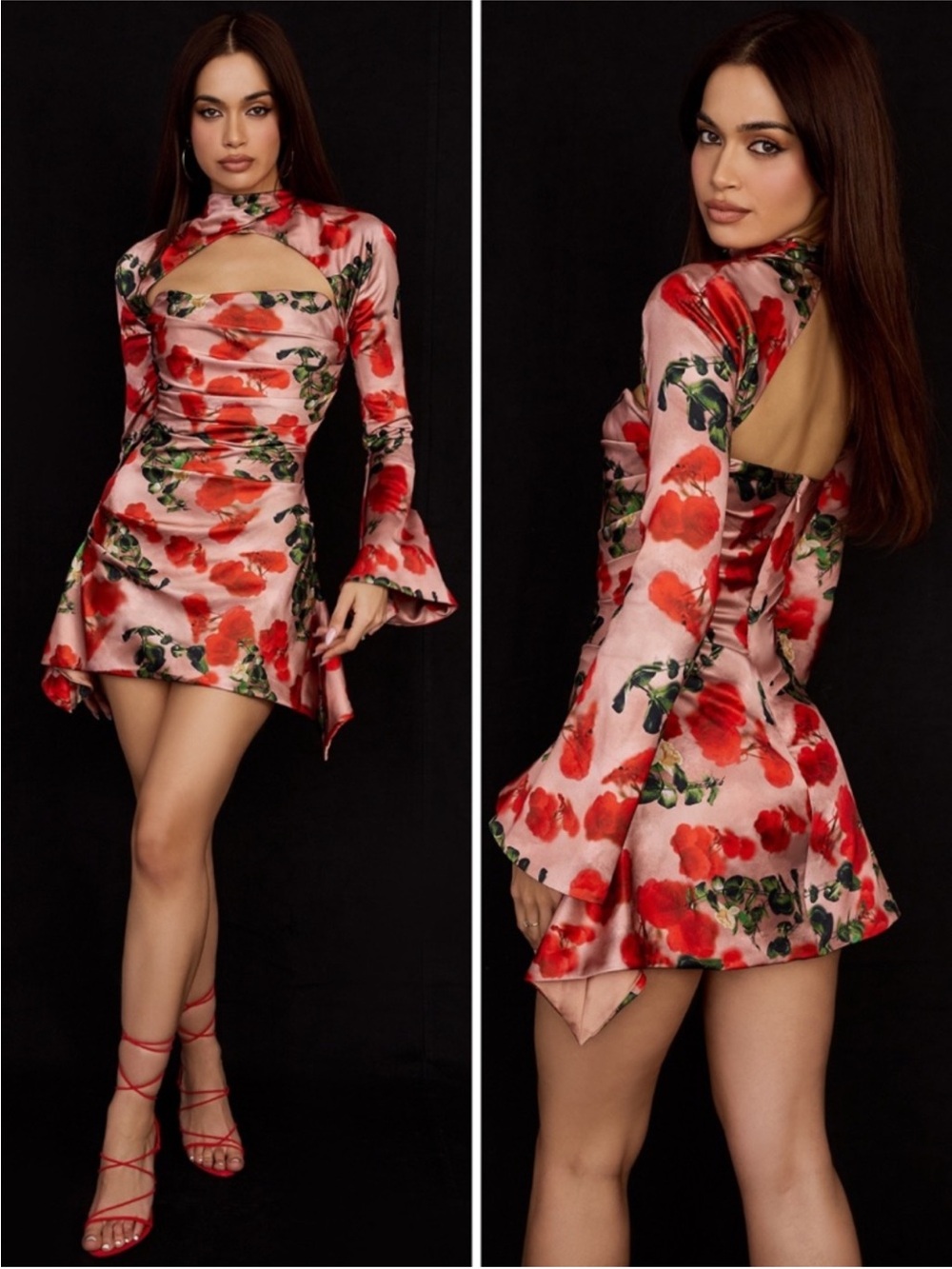 NWT House of CB Toira dress Rose Print